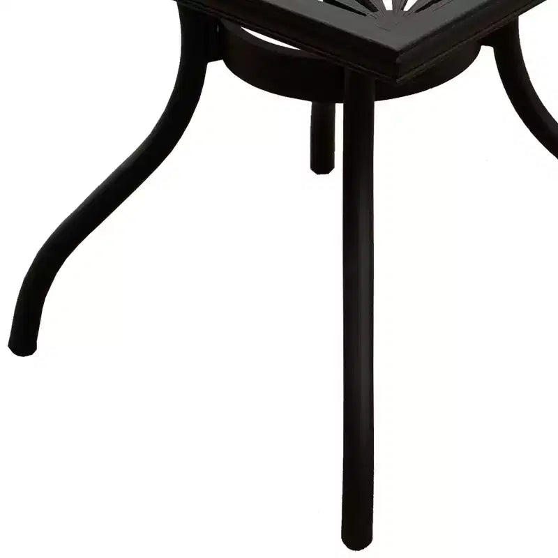 Tavolo da pranzo quadrato da patio ornamentale in alluminio da 37" - Nero - Oakland Living: Resistente ai raggi UV e alle intemperie