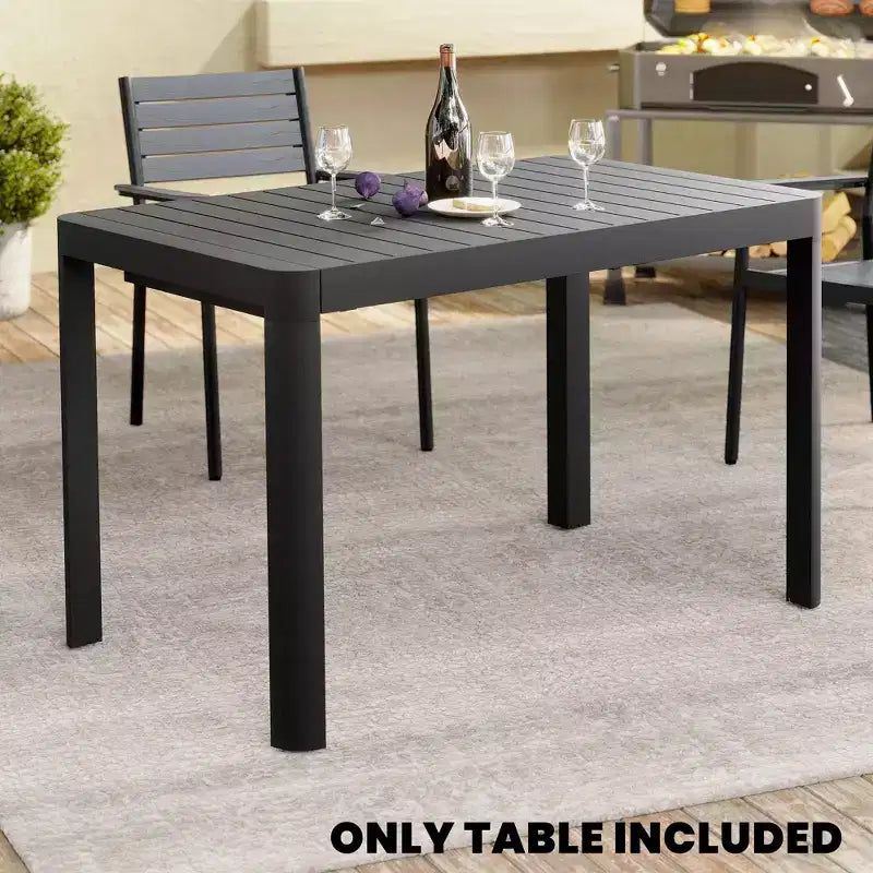 Crestlive Products Tavolo da pranzo da esterno rettangolare ed espandibile in alluminio per 4-6 persone, grigio