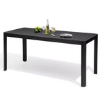 Crestlive Products Tavolo da pranzo da esterno rettangolare ed espandibile in alluminio per 4-6 persone, grigio