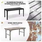 Crestlive Products Tavolo da pranzo da esterno rettangolare ed espandibile in alluminio per 4-6 persone, grigio