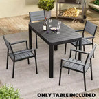 Crestlive Products Tavolo da pranzo da esterno rettangolare ed espandibile in alluminio per 4-6 persone, grigio