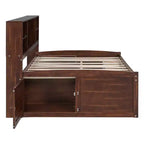 Letto/Divano Letto Matrimoniale in Legno con Ripiani, 4 Cassetti e 2 Armadietti, Marrone Antico - ModernLuxe