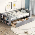 Twin Size Daybed with Shelves and 2 Drawers - ModernLuxe