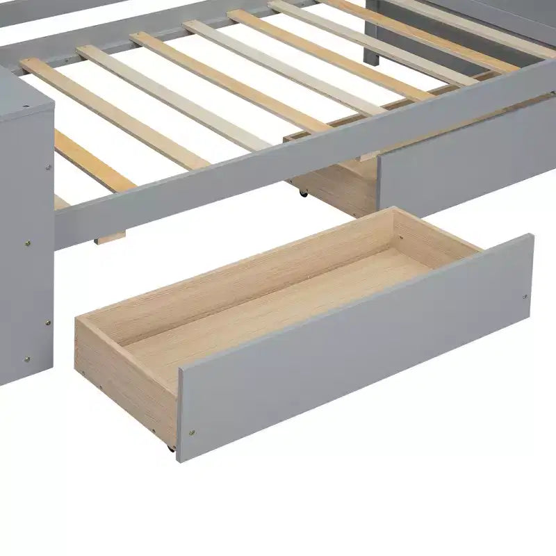 Lettino da Giorno Singolo con Ripiani e 2 Cassetti - ModernLuxe