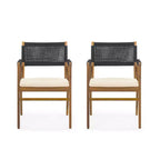 Christopher Knight Home Quinn Set da pranzo imbottito da esterno in acacia con 7 pezzi e design a doghe