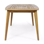 Christopher Knight Home Quinn Set da pranzo imbottito da esterno in acacia con 7 pezzi e design a doghe