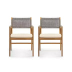 Christopher Knight Home Adeline Set da Pranzo da Esterno Rustico 7 Pezzi in Acacia con Imbottitura