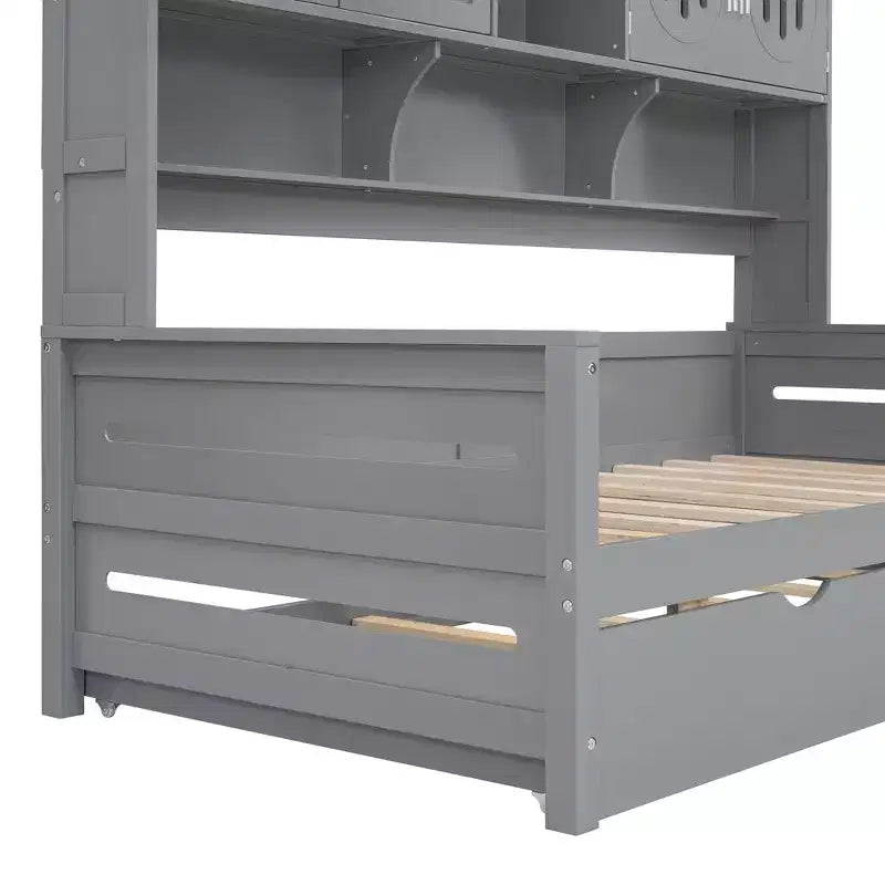Divano letto una piazza/una piazza e mezza con letto estraibile singolo e armadio e scaffale tutto in uno-ModernLuxe