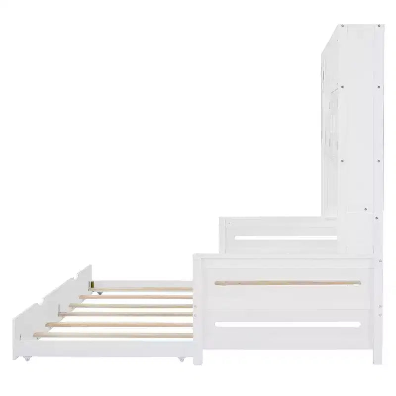Divano letto una piazza/una piazza e mezza con letto estraibile singolo e armadio e scaffale tutto in uno-ModernLuxe