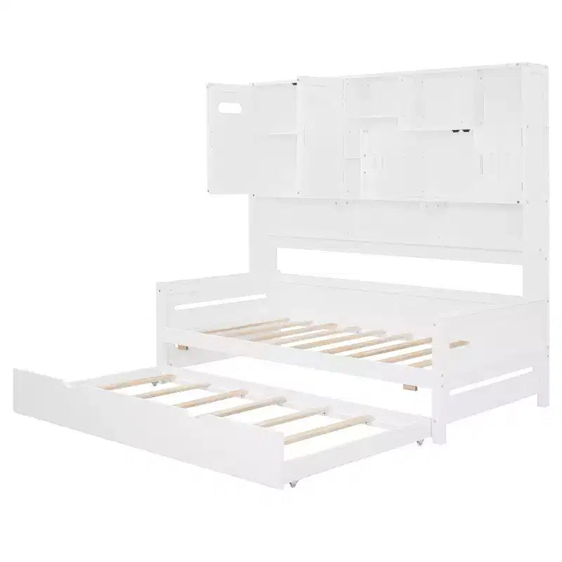 Divano letto una piazza/una piazza e mezza con letto estraibile singolo e armadio e scaffale tutto in uno-ModernLuxe
