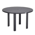 LeisureMod Round Outdoor Aluminum Dining Table for Modern Home, Patio, Backyard Garden Chelsea Collection