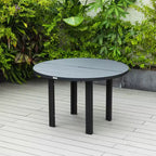 Tavolo da pranzo rotondo da esterno in alluminio LeisureMod per casa moderna, patio, giardino, collezione Chelsea