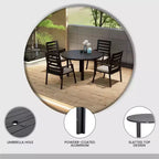 Tavolo da pranzo rotondo da esterno in alluminio LeisureMod per casa moderna, patio, giardino, collezione Chelsea