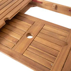 Christopher Knight Home Orchid Set da Pranzo Espandibile da Esterno in Legno di Acacia, 7 Pezzi, con Foro per Ombrellone, Teak
