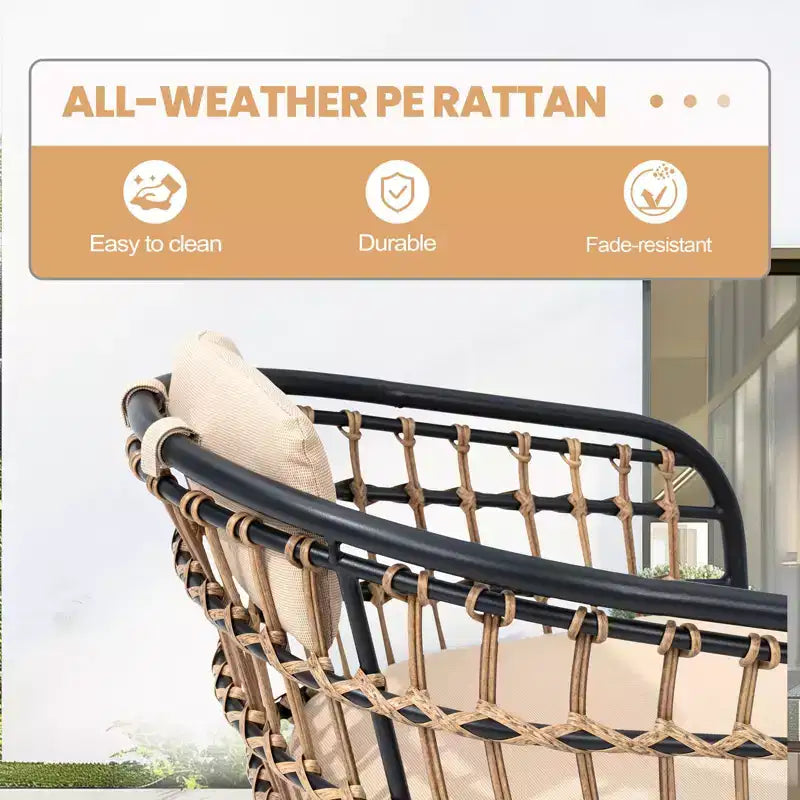 Crestlive Products Set da pranzo espandibile da 9 pezzi per patio, tavolo rettangolare da esterno in alluminio da 6-8 posti con sedie in rattan