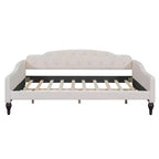 Divano letto imbottito a grandezza naturale, divano letto a giorno capitonné con/senza cassetti/letto estraibile singolo, Beige -ModernLuxe