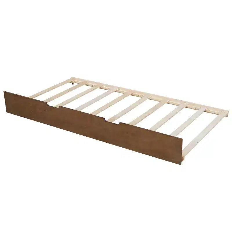 Divano Letto Singolo con Letto Estraibile/2 Cassetti e Sponda Rustica, Grigio/Marrone-ModernLuxe