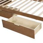Divano Letto Singolo con Letto Estraibile/2 Cassetti e Sponda Rustica, Grigio/Marrone-ModernLuxe