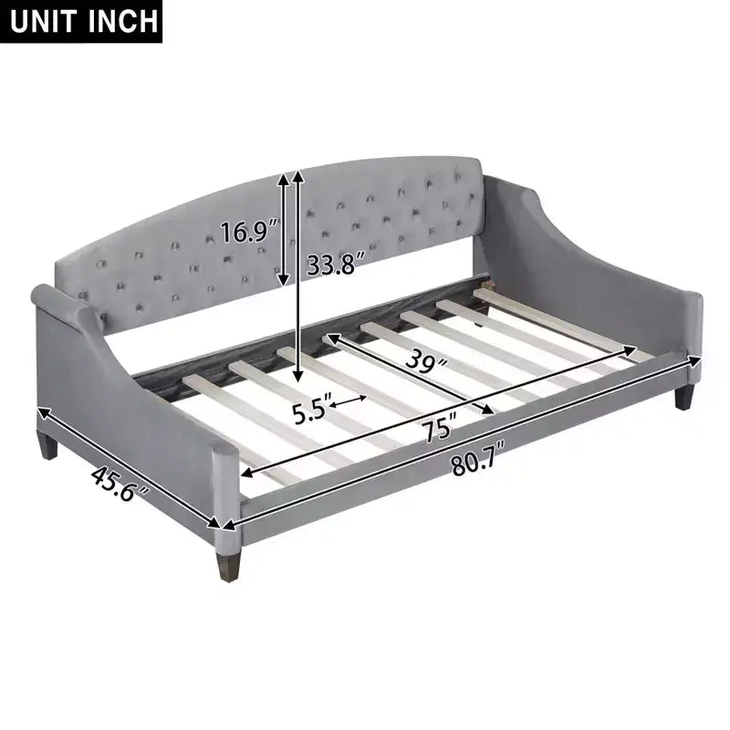 Whisen 80.7''L x 45.6''W Divano Letto Moderno di Lusso con Bottoni Trapuntati