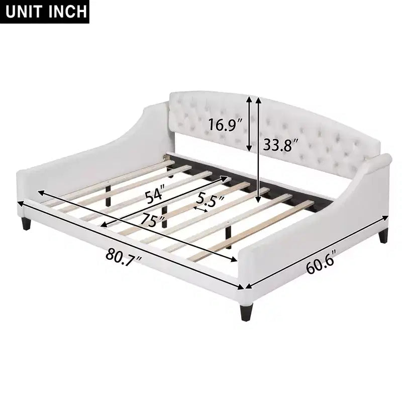 Whisen 80.7''L x 45.6''W Divano Letto Moderno di Lusso con Bottoni Trapuntati