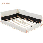 Divano Letto a L Imbottito in Velluto a Coste, Twin/Full Size, 4D - ModernLuxe