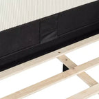 Divano Letto a L Imbottito in Velluto a Coste, Twin/Full Size, 4D - ModernLuxe
