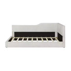 Divano Letto a L Imbottito in Velluto a Coste, Twin/Full Size, 4D - ModernLuxe