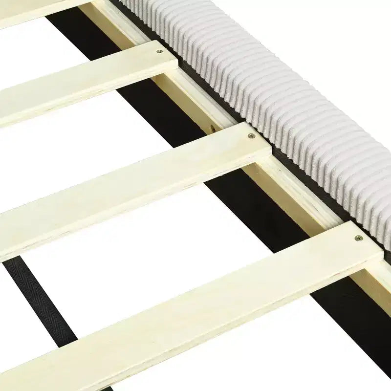 Divano Letto a L Imbottito in Velluto a Coste, Twin/Full Size, 4D - ModernLuxe