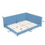 Letto a piattaforma Queen/Full Size, Letto da giorno imbottito a terra con porte USB - ModernLuxe