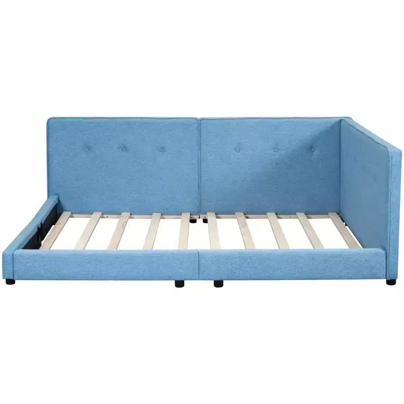 Letto a piattaforma Queen/Full Size, Letto da giorno imbottito a terra con porte USB - ModernLuxe