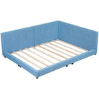 Letto a piattaforma Queen/Full Size, Letto da giorno imbottito a terra con porte USB - ModernLuxe