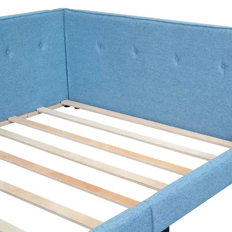 Letto a piattaforma Queen/Full Size, Letto da giorno imbottito a terra con porte USB - ModernLuxe