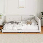 Letto a piattaforma Queen/Full Size, Letto da giorno imbottito a terra con porte USB - ModernLuxe