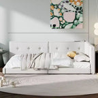 Letto a piattaforma Queen/Full Size, Letto da giorno imbottito a terra con porte USB - ModernLuxe