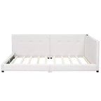 Letto a piattaforma Queen/Full Size, Letto da giorno imbottito a terra con porte USB - ModernLuxe