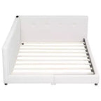 Letto a piattaforma Queen/Full Size, Letto da giorno imbottito a terra con porte USB - ModernLuxe