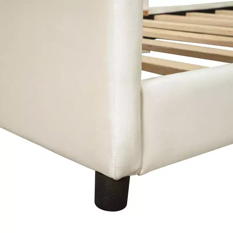 Whisen Morden Design Letto a Giorno Imbottito Una Piazza con Testiera a Forma di Orecchie di Coniglio
