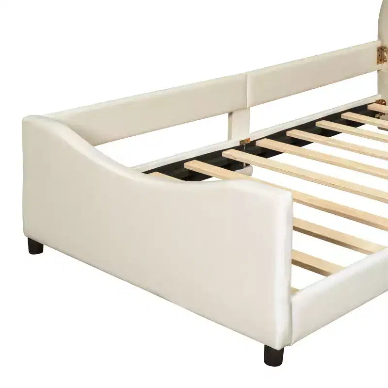 Whisen Morden Design Letto a Giorno Imbottito Una Piazza con Testiera a Forma di Orecchie di Coniglio