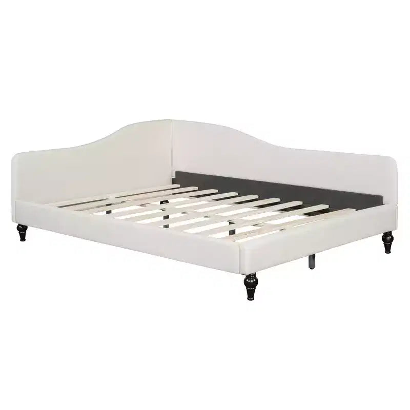 Divano letto Whisen in lino con gambe in legno massello dal design elegante a forma di L