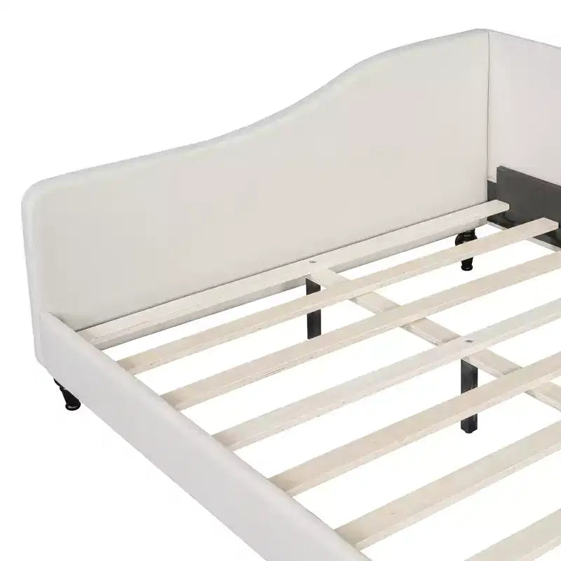 Divano letto Whisen in lino con gambe in legno massello dal design elegante a forma di L