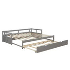 Divano letto in legno Whisen con letto estraibile, telaio estensibile da singolo a king-size