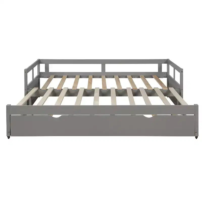 Divano letto in legno Whisen con letto estraibile, telaio estensibile da singolo a king-size