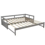 Divano letto in legno Whisen con letto estraibile, telaio estensibile da singolo a king-size