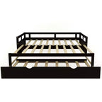 Divano letto in legno Whisen con letto estraibile, telaio estensibile da singolo a king-size