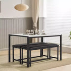 Set da tavolo da pranzo salvaspazio EROMMY, con un elegante tavolo in finto marmo o con venature del legno e sedie moderne