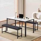 Set da tavolo da pranzo salvaspazio EROMMY, con un elegante tavolo in finto marmo o con venature del legno e sedie moderne