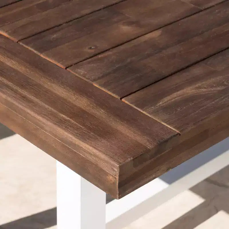 GDFStudio Bowman Tavolo da pranzo moderno industriale da esterno in legno di acacia da 71 W con gambe in metallo
