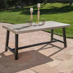 GDFStudio Bowman Tavolo da pranzo moderno industriale da esterno in legno di acacia da 71 W con gambe in metallo