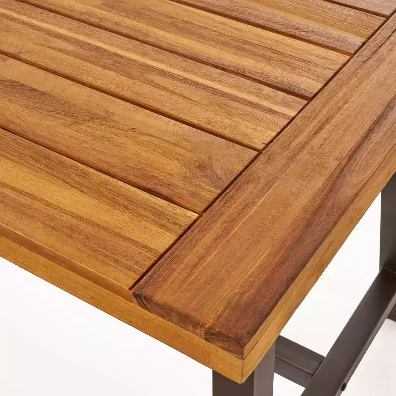 GDFStudio Bowman Tavolo da pranzo moderno industriale da esterno in legno di acacia da 71 W con gambe in metallo