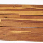 GDFStudio Bowman Tavolo da pranzo moderno industriale da esterno in legno di acacia da 71 W con gambe in metallo